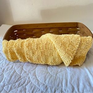 Hand Knit 100% Cotton Dish or Wash Cloth in yellow x 4